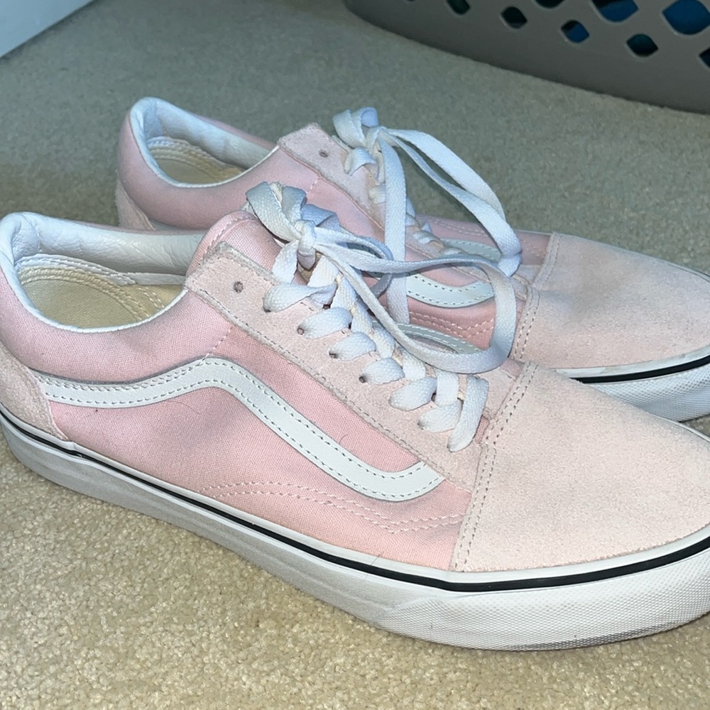 Vans Old Skool Pink and White Low Top Sneakers - Picture 4 of 6